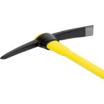 Csákány, Strend Pro Garden SK049, sárga/fekete, 2500 g, üvegszálas nyél, acél fej, kétoldalas, hegyes/lapos, kemény és sziklás talajhoz