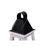 Lámpás, MagicHome LW8823, 17 x 17 x 33 cm, fehér, LED, 3 x AAA elemekkel, fa, beltéri, vintage stílusú, gyertyával