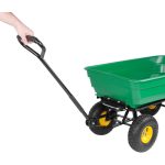 Négykerekű kocsi, Strend Pro Garden Greenlawn Transporter, 75 l, felfújható kerekek 10 × 3,50 – 4, műanyag test, fém váz, 250 kg teherbírás