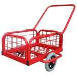 Kétkerekű kocsi, Strend Pro Handtruck, piros, 60 x 40 x 25 cm, 100 kg teherbírás, kerékvédővel