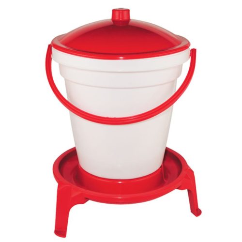 Baromfi itató, Novital, Rapid Clean, 18 l, piros/fehér, stabil lábakkal, műanyag, higiénikus kialakítás, könnyen tisztítható