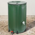 Esővízgyűjtő hordó, Strend Pro Garden CRB38, zöld, 380 l, kör alakú, összecsukható, két csappal, erősített PVC, cipzáras tető szűrőhálóval, magasság: 98 cm, átmérő: 70 cm