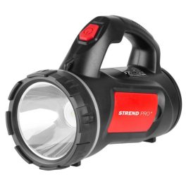   Zseblámpa, Strend Pro SLR732, fekete/piros, 12,7 x 12,7 x 17 cm, LED, 150 lm, 1200 mAh, akkumulátoros, USB töltés, 2,5 óra üzemidő, beltéri használatra