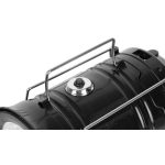 Kempinglámpa, Strend Pro Camping CL102, fekete, 9,3 × 16,5 cm, LED, 80 lm, 1200 mAh, lánghatás, akkumulátoros, szolár töltés, USB kimenet