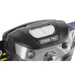 Fejlámpa, Strend Pro HeadLight H889, fekete, 6 x 3,5 x 3,5 cm, akkumulátoros, USB töltés, mozgásérzékelő, 3 W Cree LED, 180 lm, 1200 mAh, 100 m hatótáv
