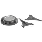 Napelemes talajlámpa, Strend Pro Garden Crater, fekete, 11 × 14 cm, 2 db, 12 SMD LED, hidegfehér fény, vízálló, kültéri