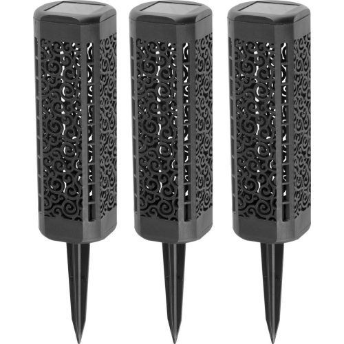 Napelemes kerti lámpa, Strend Pro Garden Kang, fekete, 31 cm, 1 LED, melegfehér fény, vízálló, 3 db