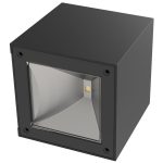 Napelemes fali lámpa, Strend Pro Garden, fekete, 10 x 10 x 10 cm, 1 LED, elegáns, akkumulátoros, automatikus kapcsolás, melegfehér fény