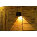 Napelemes fali lámpa, Strend Pro Garden, fekete, 10 x 10 x 10 cm, 1 LED, elegáns, akkumulátoros, automatikus kapcsolás, melegfehér fény