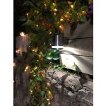 Napelemes fali lámpa, Strend Pro Garden, ezüst, 9 x 12 x 14 cm, 2 LED, rozsdamentes acél és műanyag, akkumulátoros, automatikus kapcsolás, fehér fény