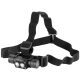 Fejlámpa, Strend Pro Headlight H4016, fekete, 2 x XPG LED, 500 lm, 2000 mAh, USB töltés, vízálló, 5 világítási mód, 100 m hatótáv, akkumulátoros