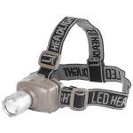 Fejlámpa, Strend Pro Headlight H833, szürke, 100 lm fényerő, 2 W, Cree LED, zoom funkció, 3 világítási mód, 150 m hatótáv, elemes (3 × AAA), ultrakönnyű