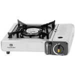 Gázfőző, asztali, Kemper Smart, ezüst, 36 x 31 x 9 cm, 2,2 kW, piezo gyújtás, szelepes gázpatronos (227 g), kofferben