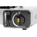 Gázfőző, asztali, Kemper Smart, ezüst, 36 x 31 x 9 cm, 2,2 kW, piezo gyújtás, szelepes gázpatronos (227 g), kofferben