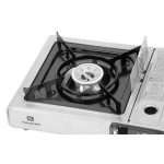 Gázfőző, asztali, Kemper Smart, ezüst, 36 x 31 x 9 cm, 2,2 kW, piezo gyújtás, szelepes gázpatronos (227 g), kofferben