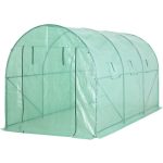 Foliasátor vázzal, Strend Pro Garden, zöld, 200 x 350 x 200 cm, bejárható, 7 m2, 140 g/m2 PE fólia, 6 ablak, fóliaborítás, jó hőszigetelés, stabil alap, fém váz