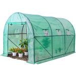 Foliasátor vázzal, Strend Pro Garden, zöld, 200 x 350 x 200 cm, bejárható, 7 m2, 140 g/m2 PE fólia, 6 ablak, fóliaborítás, jó hőszigetelés, stabil alap, fém váz