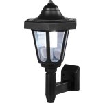 Napelemes fali lámpa, Strend Pro Garden Solar Adria, fekete, 16,5 x 16,5 x 30 cm, 1 LED, akkumulátoros, automatikus kapcsolás