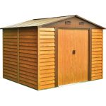 Kerti ház, Strend Pro Garden, 278 x 238 x 215 cm, barna, fémlemez, horganyzott keret, korrózióálló, dupla tolóajtó, 4 szellőzőnyílás