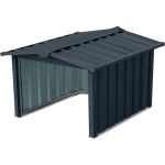 Robotfűnyíró garázs, Strend Pro Garden, antracit, fémlemez, horganyzott keret, korrózióálló, UV-védelem, gyorsan szerelhető