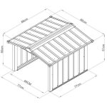 Robotfűnyíró garázs, Strend Pro Garden, antracit, fémlemez, horganyzott keret, korrózióálló, UV-védelem, gyorsan szerelhető