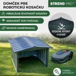 Robotfűnyíró garázs, Strend Pro Garden, antracit, fémlemez, horganyzott keret, korrózióálló, UV-védelem, gyorsan szerelhető