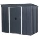 Kerti ház, Strend Pro Garden, 217 x 110 x 174 cm, antracit, fémlemez, alappal, időjárásálló, dupla tolóajtó, szellőzőnyílásokkal