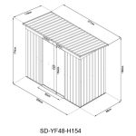 Kerti ház, Strend Pro Garden, 217 x 110 x 174 cm, antracit, fémlemez, alappal, időjárásálló, dupla tolóajtó, szellőzőnyílásokkal