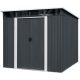 Kerti ház, Strend Pro Garden, 238 x 193 x 202 cm, antracit, fémlemez, időjárásálló, dupla tolóajtó, 4 szellőzőnyílás