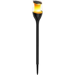   Napelemes kerti lámpa, Strend Pro Garden Blaze, fekete, 65 cm, 12 LED, melegfehér fény, vízálló, tartós műanyag, földbe szúrható