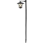 Napelemes kerti lámpa, Strend Pro Garden Zia, fekete, 17 x 17 x 153 cm, 2 LED, melegfehér fényű, vízálló, ABS + PP, földbe szúrható, akkumulátoros