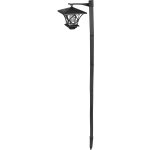 Napelemes kerti lámpa, Strend Pro Garden Zia, fekete, 17 x 17 x 153 cm, 2 LED, melegfehér fényű, vízálló, ABS + PP, földbe szúrható, akkumulátoros