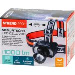 Fejlámpa, Strend Pro XL121807, fekete, 1000 lm, LED, zoom funkció, 1800 mAh Li-ion, USB töltés, akkumulátoros, állítható fejpánt