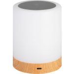 Asztali lámpa, Strend Pro, fehér, érintésvezérlés, fényerőszabályozás (3 mód), RGB, akkumulátoros, USB‑C töltés, akasztó kampóval