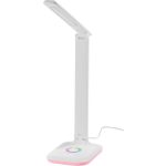 Asztali lámpa, Strend Pro, fehér, érintésvezérlés, fényerőszabályozás, állítható színhőmérséklet 2700–6500 K, RGB, háttérvilágítású talp, IP44, 4 W, 450 lm