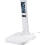Asztali lámpa, Strend Pro, 17,5 × 13 × 37 cm, vezeték nélküli töltés, 10 W, érintésvezérlés, LCD kijelző, 5 fényerő, 5 színhőmérséklet, LED 500 lm