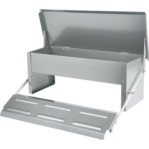 Baromfi etető, Strend Pro Garden, 5 kg kapacitás, 51 x 37 x 19 cm, automata, taposó mechanizmus, horganyzott