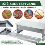 Baromfi etető, Strend Pro Garden, 5 kg kapacitás, 51 x 37 x 19 cm, automata, taposó mechanizmus, horganyzott
