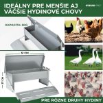 Baromfi etető, Strend Pro Garden, 5 kg kapacitás, 51 x 37 x 19 cm, automata, taposó mechanizmus, horganyzott