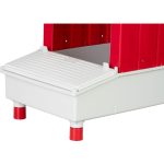 Tojófészek, Novital, 33 × 18,5 × 64,5 cm, piros/szürke, 1 rekeszes, műanyag, 1 tojótyúk számára, levehető fedéllel