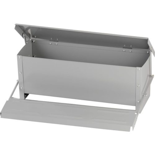 Baromfi etető, Strend Pro Garden, 10 kg kapacitás, 50 × 34 × 17 cm, automata, taposó mechanizmus, horganyzott