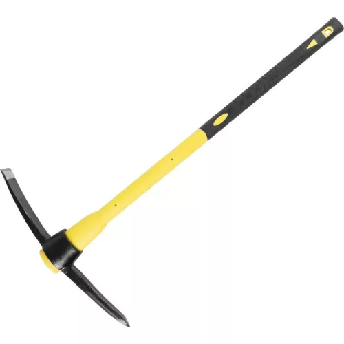 Csákány, Strend Pro Garden, sárga/fekete, 2250 g, üvegszálas nyél, acél fej, kemény és sziklás talajhoz