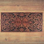 MagicHome RBM 116 lábtörlő - Welcome, 120 x 58 cm, barna