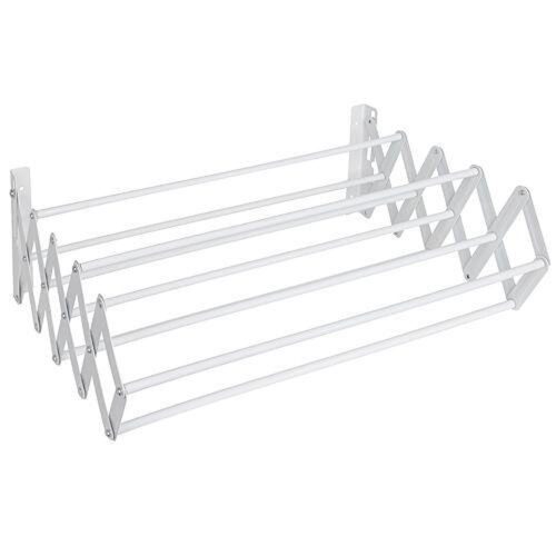 MagicHome TH828 fali ruhaszárító, fehér, 80 x 11–46 x 18,5 cm, 7,2 m szárítófelületű, 7 kg teherbírású, fémből készült