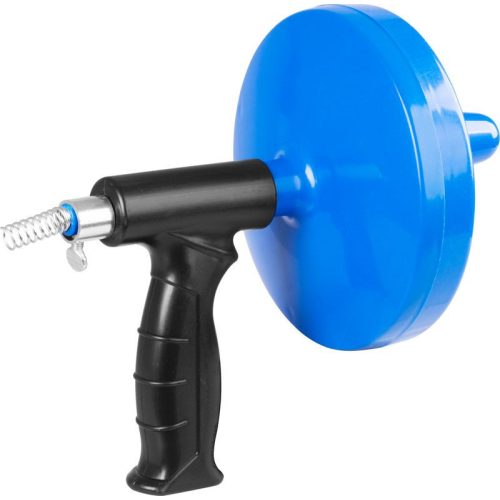 Strend Pro RC-2005A lefolyótisztító spirál, 6 mm átmérőjű, 4 m hosszú, fekete-kék színű, hatékony duguláselhárító eszköz háztartási és profi használatra