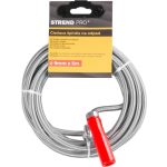 Strend Pro PP3101 csőgörény, lefolyótisztító spirál, 10 m hosszú, 9 mm átmérőjű, tartós és kompakt kivitelű, ezüst színű