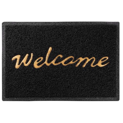 MagicHome PVC lábtörlő - Welcome, 40 x 60 cm, fekete