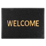 MagicHome PVC lábtörlő - Welcome, 50 x 70 cm, fekete