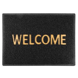 MagicHome PVC lábtörlő - Welcome, 50 x 70 cm, fekete