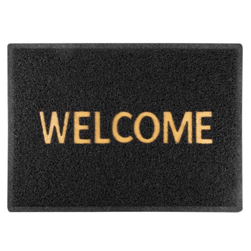 MagicHome PVC lábtörlő - Welcome, 50 x 70 cm, fekete